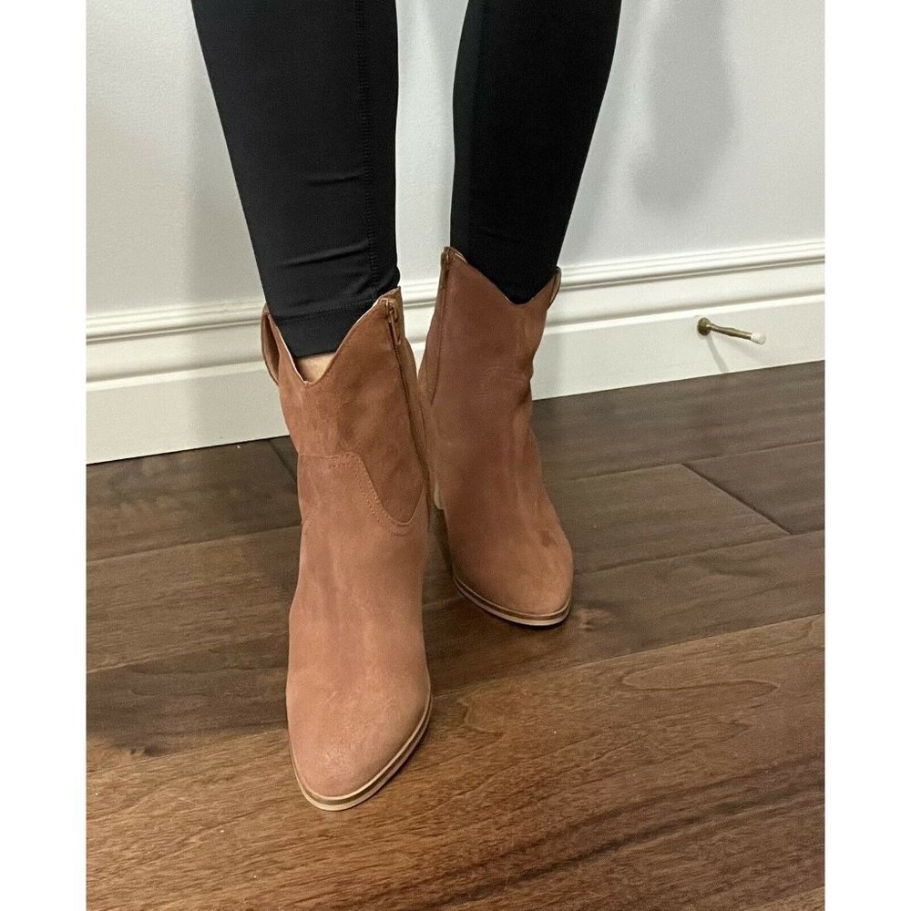 Seychelles Lori Penny Women's Western Ankle Boots Cognac Suede Size 7 - Picture 12 of 13